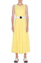 Women's Akris Punto Belted Lace Dress - Yellow
