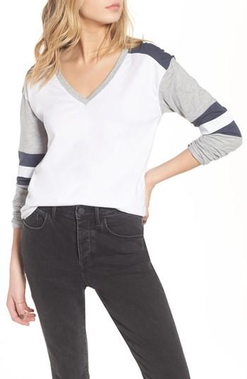 Women's Treasure & Bond Sporty V-neck Tee - White