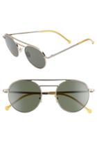 Men's Cutler And Gross 50mm Polarized Round Sunglasses - Gold/ Dark Green