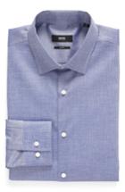 Men's Boss Slim Fit Diamond Print Dress Shirt .5 - Blue