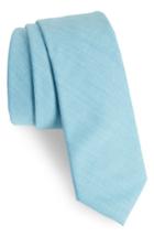 Men's Nordstrom Men's Shop Jeffry Solid Skinny Tie, Size - Blue