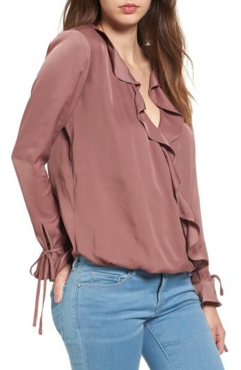 Women's L'academie The Austen Ruffle Blouse - Pink