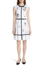 Women's Ted Baker London Bow Trim Embroidered Dress - White