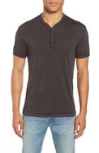 Men's John Varvatos Star Usa Burnout Henley T-shirt - Grey