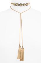 Women's Topshop Disc & Tassel Suede Choker