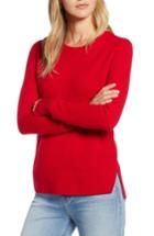 Women's Halogen Crewneck Cashmere Sweater, Size - Red