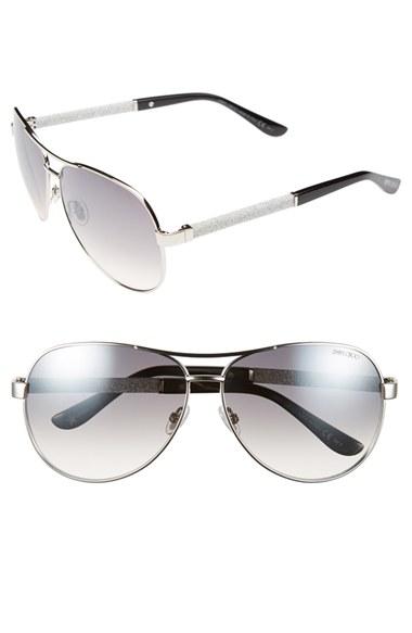 Women's Jimmy Choo 61mm Aviator Sunglasses - Palladium