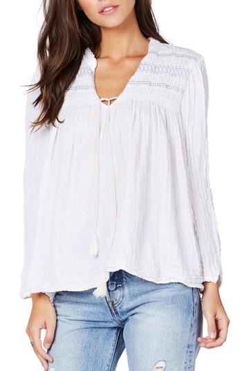 Women's Michael Stars Tassel Tie Pesant Top - White