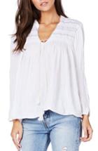 Women's Michael Stars Tassel Tie Pesant Top - White