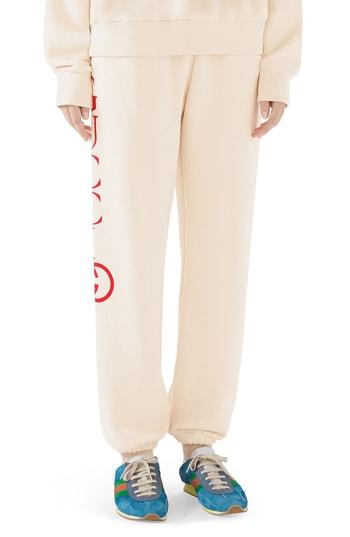 Women's Gucci Logo Sweatpants, Size - Ivory