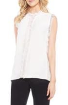 Women's Vince Camuto Lace Trim Sleeveless Blouse - White