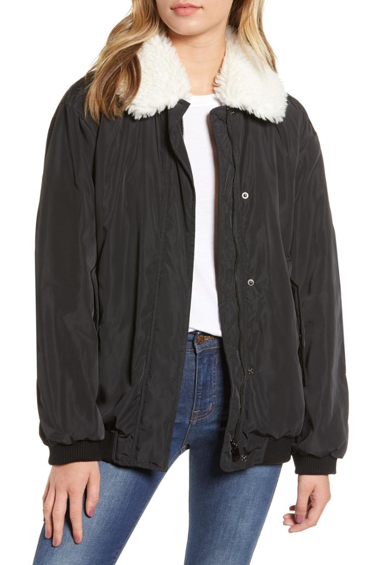 Women's French Connection Githa Faux Fur Collar Jacket