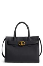 Tory Burch Gemini Link Leather Tote - Black
