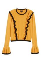 Women's The Fifth Label Transcript Ruffle Sweater, Size - Yellow