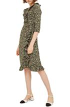 Women's Topshop Flower Garden Ruffle Wrap Dress Us (fits Like 0-2) - Black