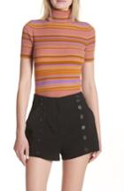 Women's A.l.c. Doninico Stripe Turtleneck Stretch Wool Sweater - Purple