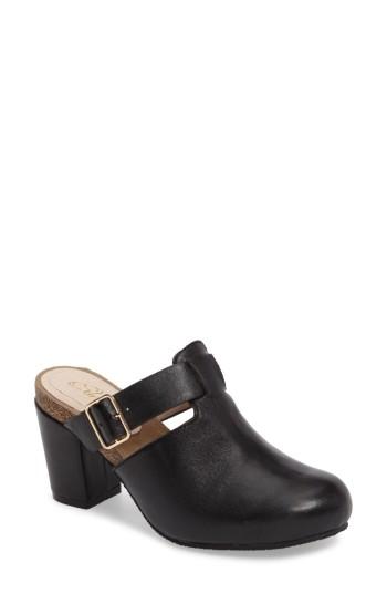 Women's Sudini Cindy Block Heel Mule .5 M - Black