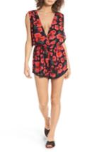 Women's Billabong 'midnight Hour' Floral Print Romper - Black