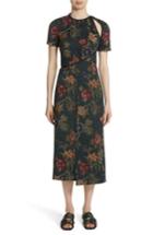 Women's Rosetta Getty Floral Satin Jacquard Dress - Black