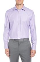 Men's Ted Baker London Franks Trim Fit Houndstooth Dress Shirt .5 32/33 - Purple