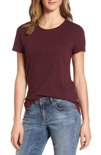 Women's Caslon Slub Crewneck Tee - Burgundy