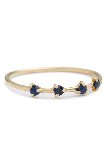 Women's Wwake Counting Collection Four Step Sapphire Ring