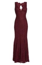 Women's Morgan & Co. Glitter Lace Gown /4 - Burgundy