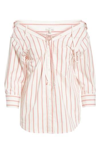 Women's Joie Alvina Tie Front Stripe Shirt - Red