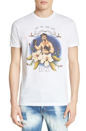 Men's Dsquared2 Sketch Screenprint T-shirt - White