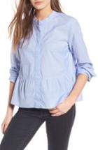 Women's Madewell Lakeside Peplum Shirt - Blue