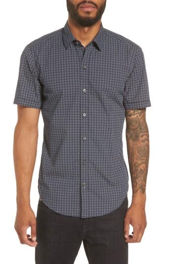 Men's Boss Robb Sharp Fit Knot Print Sport Shirt - Blue
