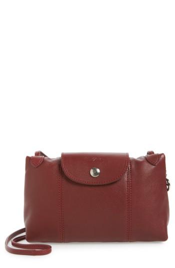 Longchamp Le Pliage - Cuir Crossbody Bag - Red