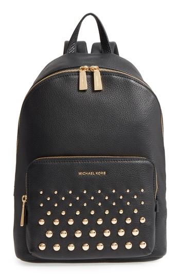 Michael Kors Large Wythe Leather Backpack - Black