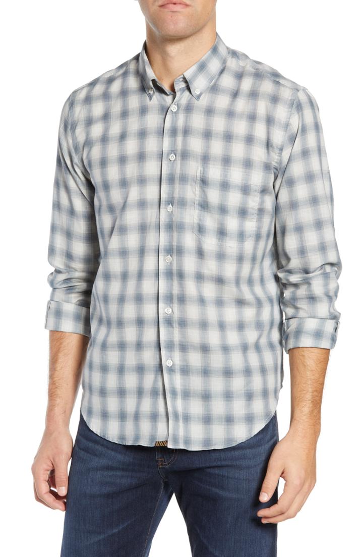 Men's Billy Reid Tuscumbia Regular Fit Pattern Sport Shirt, Size - Blue