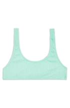 Women's Topshop Shirred Crop Bikini Top Us (fits Like 0-2) - Green