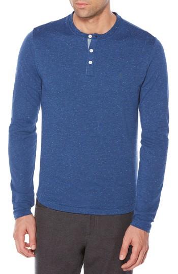 Men's Original Penguin Nep Henley, Size - Blue