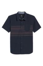 Men's Vans Benmore Striped Woven Shirt, Size - Blue