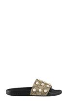Women's Gucci Pursuit Imitation Pearl Embellished Slide Sandal Us / 35eu - Beige