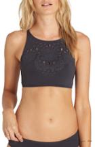 Women's Billabong Cut It Out High Neck Bikini Top - Black