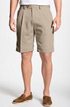 Men's Cutter & Buck Double Pleated Microfiber Twill Shorts - Beige