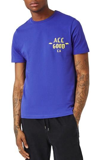 Men's Topman All Good La Reality Graphic T-shirt - Blue