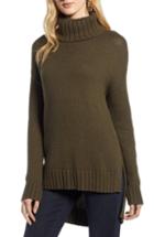 Women's Halogen High/low Turtleneck Sweater - Black