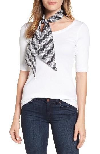 Women's Halogen Diamond Print Skinny Silk Scarf