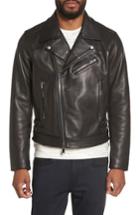 Men's Calibrate Leather Moto Jacket, Size - Black