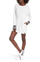 Women's Socialite Athletic Trim Sweatshirt Dress - Ivory