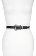 Women's Rebecca Minkoff Smooth Ball Chain Leather Belt - Black / Pol Nickel