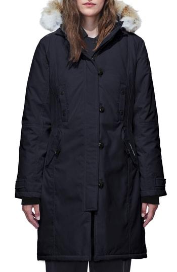 Women's Canada Goose Kensington Fusion Fit Down Parka With Genuine Coyote Fur Trim - Blue