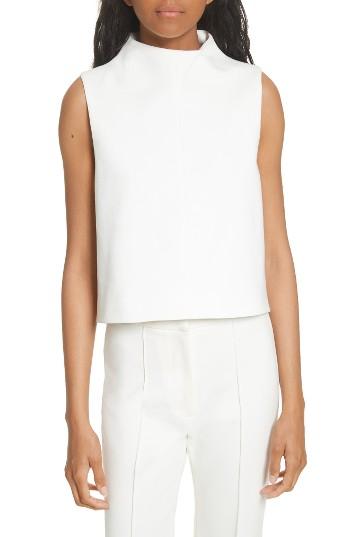 Women's Tibi Funnel Neck Top - White