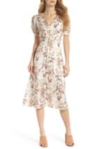 Women's Gal Meets Glam Collection Botanical Garden Print Midi Dress - Beige