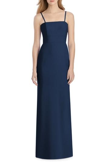 Women's Lela Rose Bridesmaid Bow Back Crepe Gown - Blue